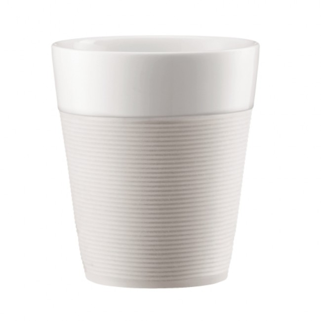 DOURO Set de 2 mugs en porcelaine avec manchon silicone, 0.2 l