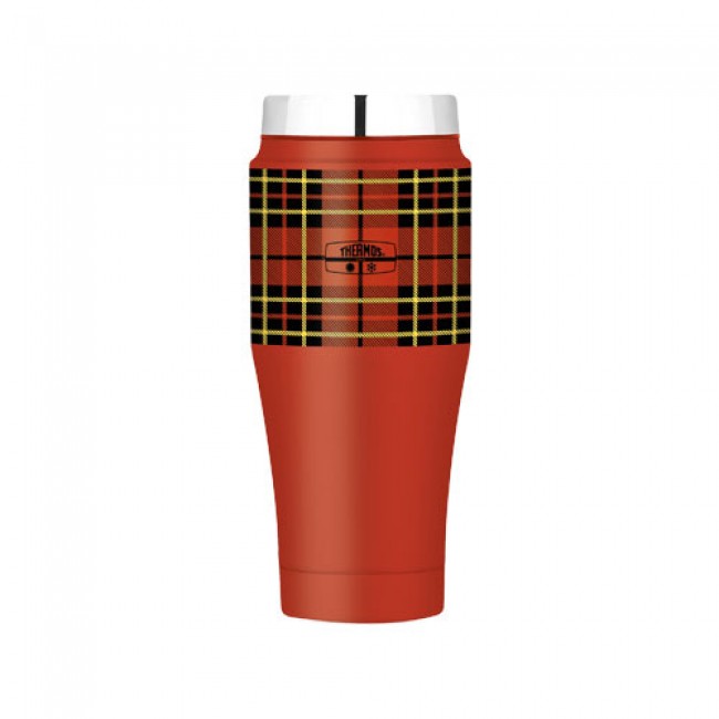 Flasque Liqueur Starwings 6Oz - Inox, étui écossais Rouge, Neuf