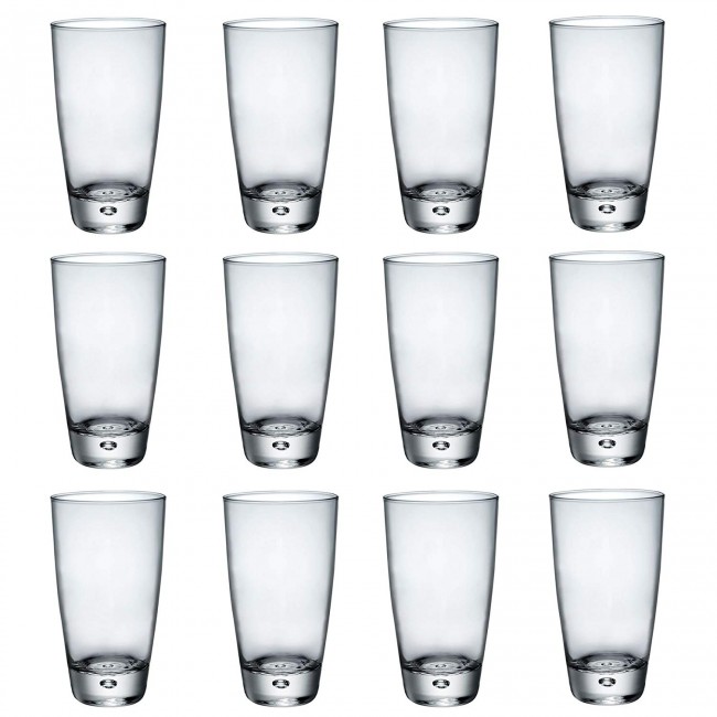 Lot De 2 Verres à Cocktail Bormioli Rocco TEXTURE GLACE, Bleu Cobalt, Pied Carré 7 Oz - Italie