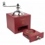 Moulin à poivre carré manuel 13cm bois de hêtre manivelle rouge piment - Roellinger - Peugeot