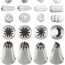 Lot de 4 douilles pâtisserie cannelées - 1.8cm et 2cm - Inox - Paderno