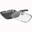 Poêle grill 24cm façon pierre avec couvercle en verre - en fonte d'aluminium - Premium - Pradel Excellence