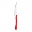Couteau de table rouge en inox 18/0 2mm - Lot de 6 