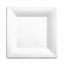 Assiette carrée jetable bionic en cellulose couleur blanche 20x20x1 cm - Lot de 50 - Vaiselle jetable
