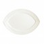 Assiette plate ovale 26 x 19cm en porcelaine blanche reliefs géométriques mini-carrés - Satinique - Chef & Sommelier