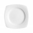 Assiette plate carrée 21,5cm en porcelaine blanche reliefs lignes droites et épurées - Ginseng - Chef & Sommelier
