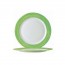 Assiette plate ronde blanche/verte 15.5cm - Brush Vert - Arcoroc