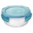 Boite hermetique ronde en verre couvercle plastique bleu 14 x 6.5cm - Frigoverre - Bormioli Rocco