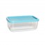 Boîte de conservation rectangulaire en verre couvercle plastique bleu 21 x 13 cm - Frigoverre - Bormioli Rocco