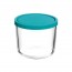 Boîte de conservation ronde haute en verre couvercle plastique turquoise - Frigoverre - Bormioli Rocco