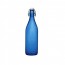 Bouteille en verre 1 L bleu foncé avec bouchon mécanique 8 x 8 x 32 cm - country home - bormioli rocco