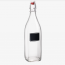 Bouteille en verre satiné 1 L avec bouchon mécanique et étiquette - swing - bormioli rocco
