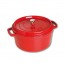 Cocotte en fonte ronde 24 cm rouge cerise - Vitamines - Staub