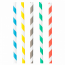 Paille en papier / chalumeau droite blanche avec rayures recyclable 0.8 x 23.5cm - Lot de 100 - Pailles decorees - AZ boutique