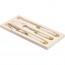 Service à fromage 3-pièces ivoire en inox - Range couverts en bois - Laguiole - Jean Dubost