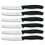 Coffret de 6 couteaux à steak manche ergonomique noir lame dentée arrondie - swissclassic - victorinox