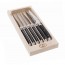 Coffret 6 couteaux laguiole manche acier inoxydable noir - Laguiole - Jean Dubost