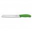 couteau a pain lame 21cm manche synthetique vert clair - swissclassic - victorinox