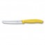 couteau a tomates et saucisses manche jaune - swissclassic - victorinox
