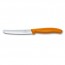 couteau a tomates et saucisses manche orange - swissclassic - victorinox