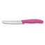 couteau a tomates et saucisses manche rose - swissclassic - victorinox