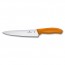couteau a trancher lame 19cm manche synthetique orange - swissclassic - victorinox