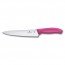 couteau a trancher lame 19cm manche synthetique rose - swissclassic - victorinox