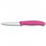 couteau d'office lame dentee 8cm manche synthetique rose - swissclassic - victorinox