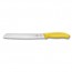 couteau a pain lame 21cm manche synthetique jaune - swissclassic - victorinox