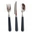 Lot de 3 couverts jetables noirs en inox - X10 -  Couvert à usage unique - Az Boutique