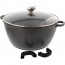 Faitout rond 36cm "façon pierre" fonte d'aluminium - couvercle verre - Premium - Pradel Excellence 