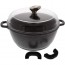 Faitout rond 28cm façon pierre fonte d'aluminium - couvercle verre - Premium - Pradel Excellence