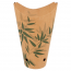 Gobelet à frites avec fermeture 660ml 8.5x18cm carton marron motifs feuilles vertes - Lot de 50 - Feel Green - AZ Boutique