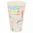 Gobelet en carton 360 ml blanc motifs paroles multicolores - Lot de 100 - Parole - AZ Boutique