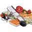 Mandoline inox professionnelle 38 lames + chariot protecteur et poignée bois 41 x 13.5 x 4 cm - Classique - Bron Coucke
