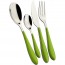 Ménagère 24 pièces acier inoxydable 18/10 - manche vert pomme ABS - Gioia - Bugatti