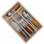 Ménagère 24 pièces multicolore en inox - Range couverts en bois - Laguiole - Jean Dubost
