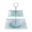 presentoir gateaux 2 niveaux 14,5x21,5cm en porcelaine hauteur 22cm buffet cosy & trendy