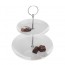 presentoir gateaux 2 niveaux 15x20,5cm en porcelaine hauteur 24cm buffet cosy & trendy