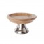 Présentoir à gâteaux rond bois sur pied aluminium 1 niveau 20 x 10 cm - Cosy & Trendy