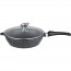 Sauteuse ronde 24cm "façon pierre" fonte d'aluminium - couvercle verre - Premium - Pradel Excellence