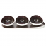 Set apéro 3 coupelles + 1 plateau porcelaine blanc aubergine - Cosy & Trendy