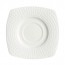 Sous tasse à thé carrée 15cm en porcelaine blanche reliefs géométriques mini-carrés - Satinique - Chef & Sommelier
