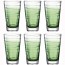 Verre à eau forme haute motifs rayures vert 28cl - Lot de 6 - Vario Struttura - Leonardo